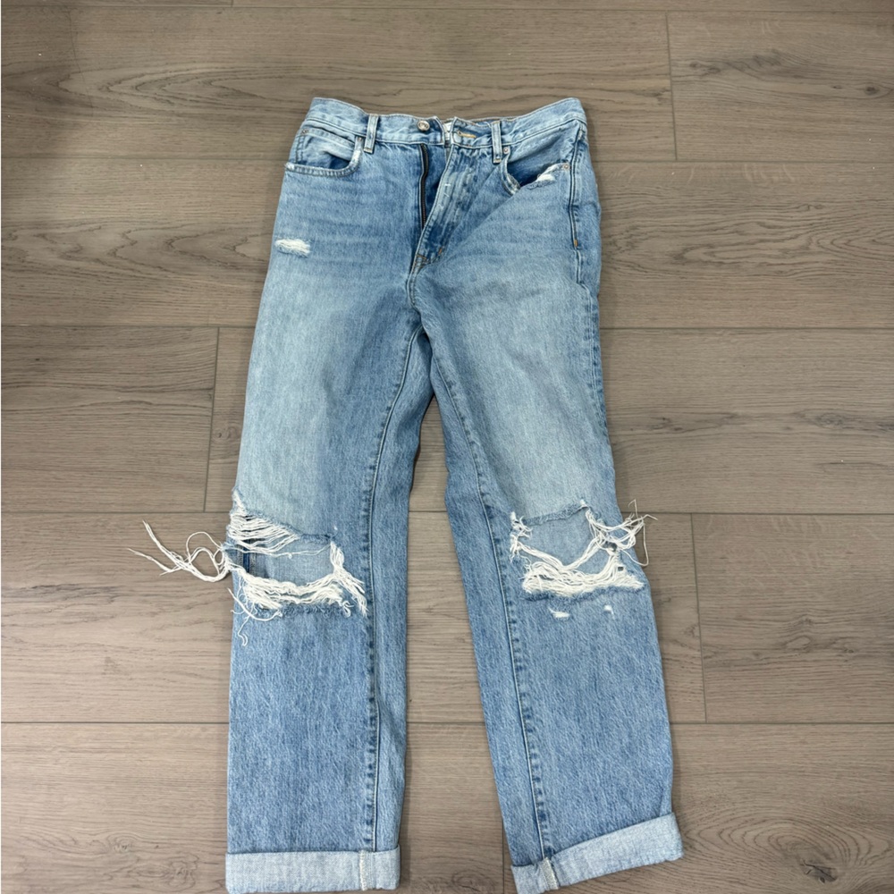SLVRLAKE Blue Boyfriend Jeans Distressed Vintage
